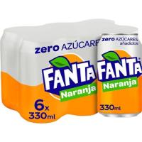 Refresco de naranja FANTA Zero, pack 6x33 cl