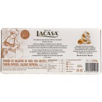 Turrón de mazapán-nata-nuez LACASA, caja 200 g