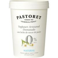 Yogur desnatado natural PASTORET, tarrina 500 g