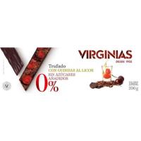 Turrón de choco-guinda al licor sin azúcar VIRGINIAS, caja 200 g