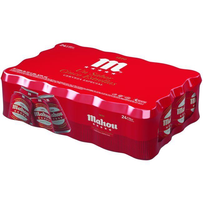 precios Cerveza Mahou 5 Estrellas, Pack Lata 24X33 Cl en Eroski