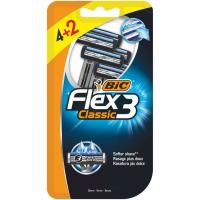 Maquinilla desechable BIC Flex 3 Classic, pack 4+2 uds