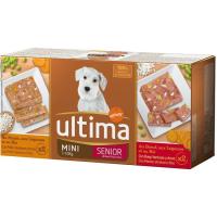 Alimento de buey-pollo perro mini senior ULTIMA, pack 4x150 g