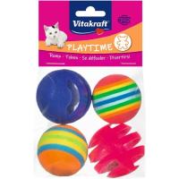 Bolas de plastico-goma para gato VITAKRAFT, pack 4 uds