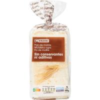 Pan de molde s/ corteza s/ conservantes EROSKI, paquete 450 g