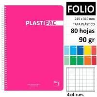 Cuaderno de espiral Folio, cuadrícula 4x4, tapa de plástico ¿Cuál te llegará? 16467 PACSA, 80 hojas