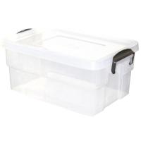 Caja de plástico con tapa Eurobox, capacidad 13 litros DENOX, 41,5x27x18 cm