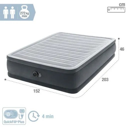Colchón hinchable doble, Dura Beam Fiber-Tech Comfort Plush INTEX, 152x203x46 cm