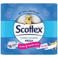 Papel higiénico SCOTTEX Megarollo, paquete 16 rollos