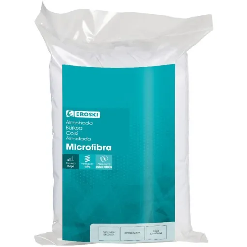 Almohada de Microfibra con funda EROSKI, 67 cm