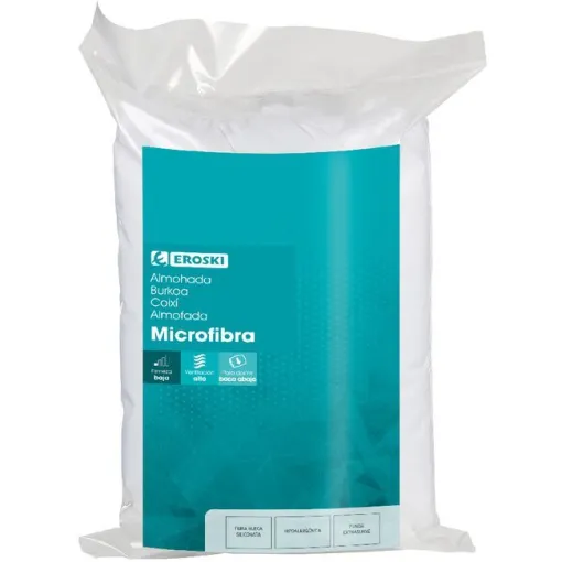 Almohada de Microfibra con funda EROSKI, 75 cm