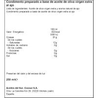 Aceite de oliva virgen extra al ajo LA ESPAÑOLA, botella 25 cl