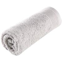 Toalla de lavabo gris claro 100% algodón 430gr/m2 EROSKI, 50x100 cm