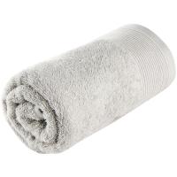 Toalla de ducha gris claro 100% algodón 430gr/m2 EROSKI, 70x140 cm