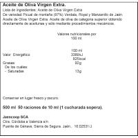 Aceite de oliva v. extra D.O. SEÑORÍO DE SEGURA, botella 50 cl