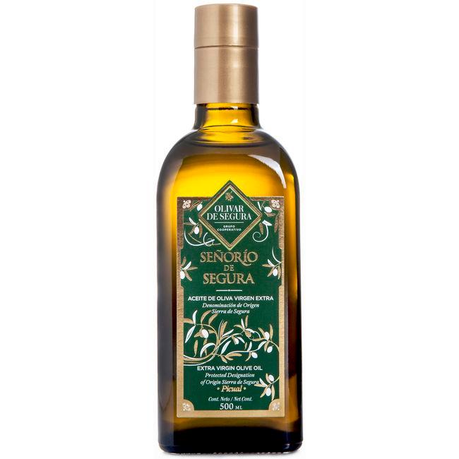 Aceite de oliva v. extra D.O. SEÑORÍO DE SEGURA, botella 50 cl en Eroski