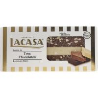 Turrón praliné 3 chocolates LACASA, caja 250 g