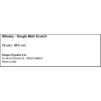 Whisky Gold Reserva CARDHU, botella 70 cl