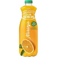 Zumo de naranja con pulpa DON SIMON, botella 1 litro