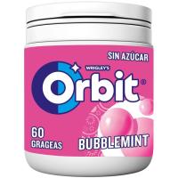 Chicle de Bubblemint en gragea ORBIT, bote 84 g