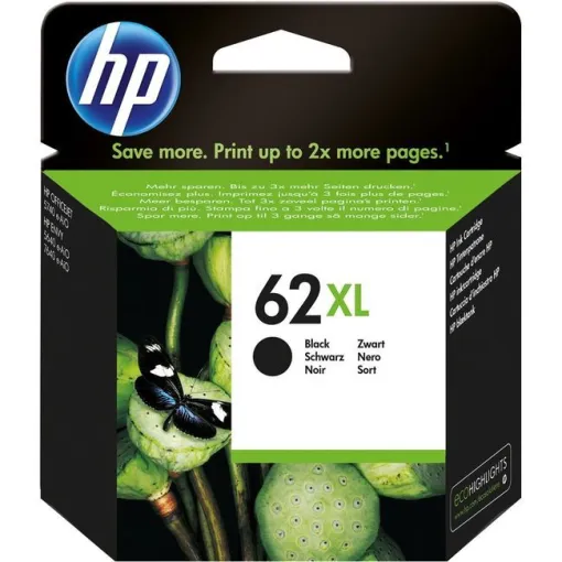 Cartucho de tinta original negro, C2P05AE, 62 XL HP, 1 ud