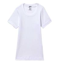 Camiseta interior infantil manga corta de algodón, blanco ABANDERADO, talla 12