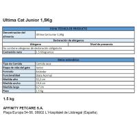 Alimento de pollo-arroz gato junior 1-12 m ULTIMA, saco 1,5 kg