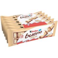 Barrita de chocolate blanco KINDER Bueno, pack 6x39 g