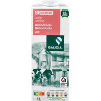 Leche desnatada de Galicia EROSKI, brik 1 litro