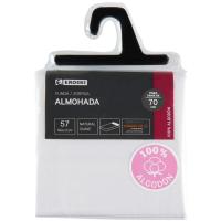 Funda de almohada, 100% algodón, Blanco, Talla 70, EROSKI