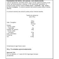 Caramelos de limón sin azúcar ZERO, caja 32 g