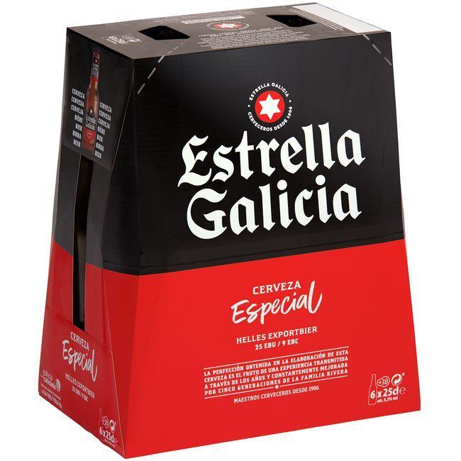precios Cerveza Especial Estrella Galicia, Pack Botellín 6X25 Cl en Eroski