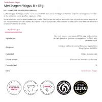 Mini hamburguesa Wagyu SANTA ROSALÍA G., 8 uds, bandeja 280 g