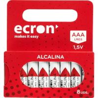 Pila alcalina LR03 (AAA) ECRON, pack 8 uds