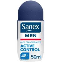 Desodorante para hombre active control SANEX, roll on 50 ml