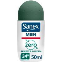 Desodorante para hombre zero % normal SANEX, roll on 50 ml