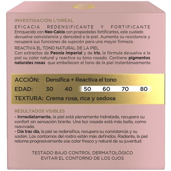 Crema rosa fortificante de día L`OREAL Golden Age, tarro 50 ml