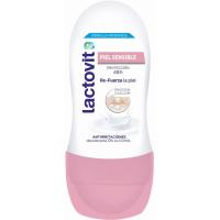 Desodorante pra mujer piel sensible LACTOVIT, roll on 50 ml