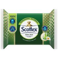 Papel higienico húmedo de aloe vera SCOTTEX, paquete 66 uds.