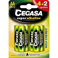 Pila super alcalina LR06 (AA) CEGASA, pack 4+2 uds