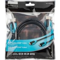 Cable HDMI High Speed Ethernet golden 2,5 m 42956 VIVANCO, 1 ud