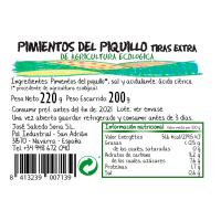 Pimientos del piquillo ecológicos en tiras AUZOLAN, frasco 200 g
