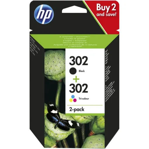 Cartucho de tinta original negra + tricolor, X4D37AE, 302 HP, 2 uds