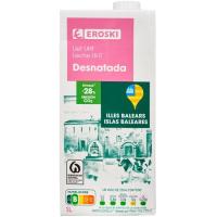 Leche desnatada Balear EROSKI, brik 1 litro