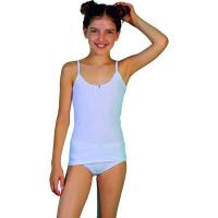 Camiseta interior lisa blanca, tirante fino, 100% algodón, talla 6-8 años VISTO BUENO, pack 2 uds