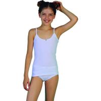 Camiseta interior lisa blanca, tirante fino, 100% algodón, talla 10-12 años VISTO BUENO, pack 2 uds