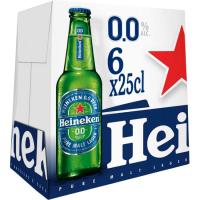 Cerveza 0,0% HEINEKEN, pack botellín 6x25 cl