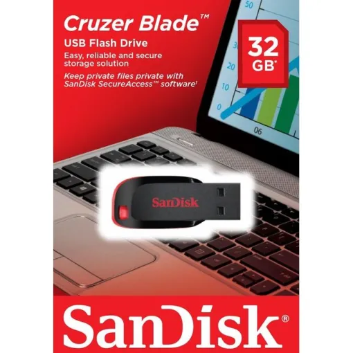Pendrive negro USB 2.0 de 32 GB Cruzer Blade SDCZ50 SANDISK