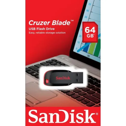 Pendrive negro USB 2.0 de 64 GB Cruzer Blade SDCZ50 SANDISK