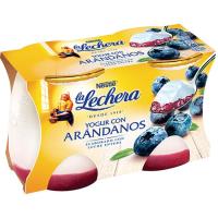 Yogur enriquecido de arándanos LA LECHERA, pack 2x125 g